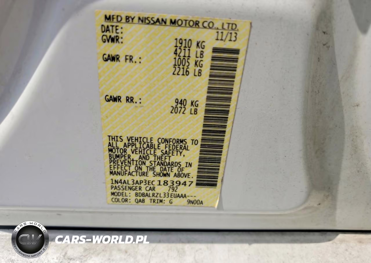 2014 Nissan Altima 2.5 S VIN:1N4AL3AP3EC183947 - 12