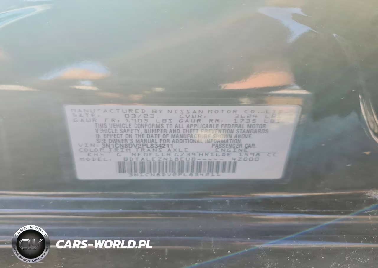 2023 Nissan Versa S VIN:3N1CN8DV2PL834211 - 12