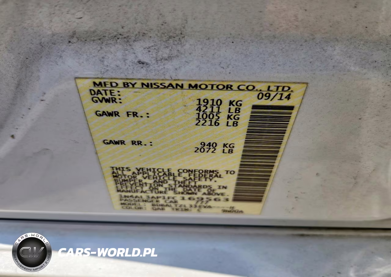 2015 Nissan Altima 2.5 Sl VIN:1N4AL3AP1FC169563 - 12