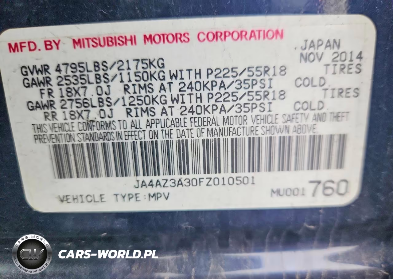 2015 Mitsubishi Outlander Se VIN:JA4AZ3A30FZ010501 - 13