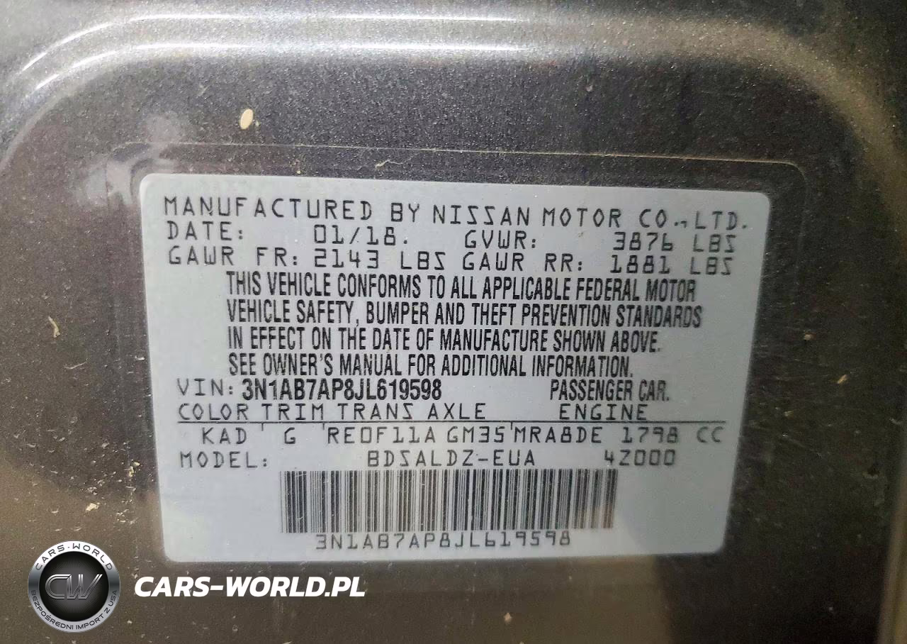 2018 Nissan Sentra Sv VIN:3N1AB7AP8JL619598 - 12