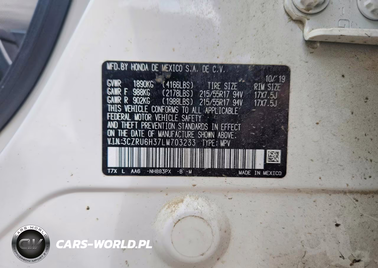 2020 Honda Hr-V Lx VIN:3CZRU6H37LM703233 - 14