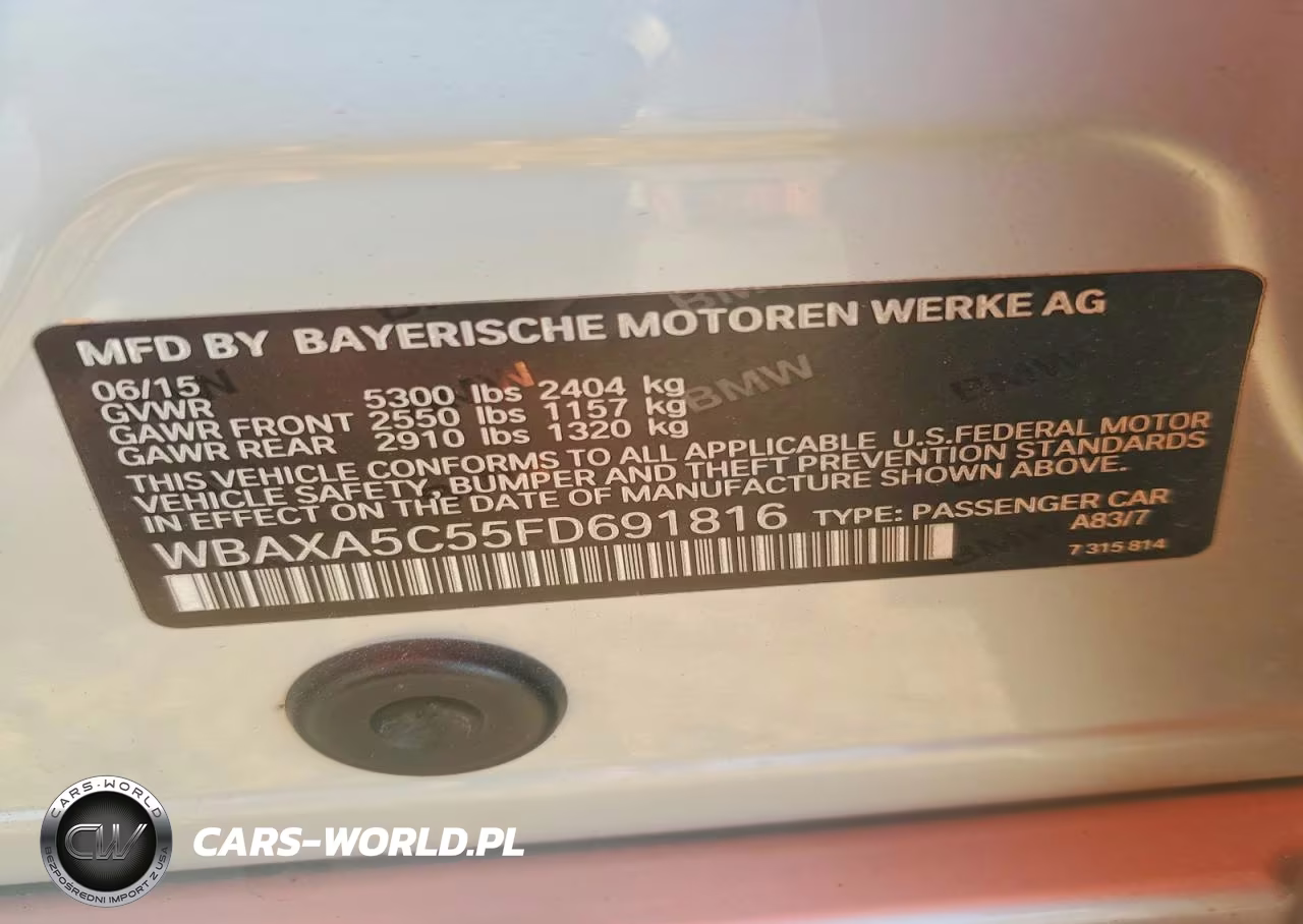 2015 BMW 535 D VIN:WBAXA5C55FD691816 - 13