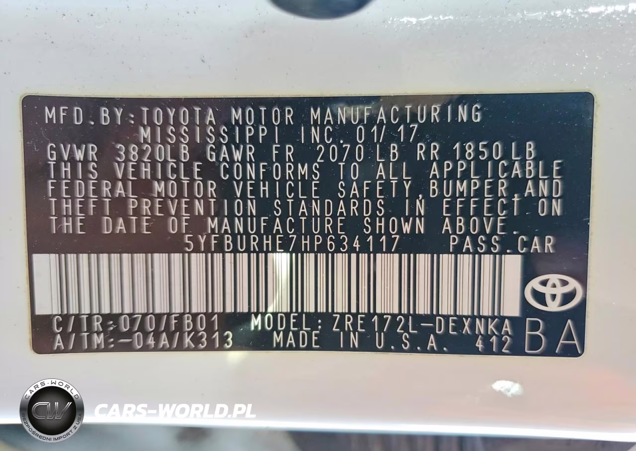 2017 Toyota Corolla Le VIN:5YFBURHE7HP634117 - 12