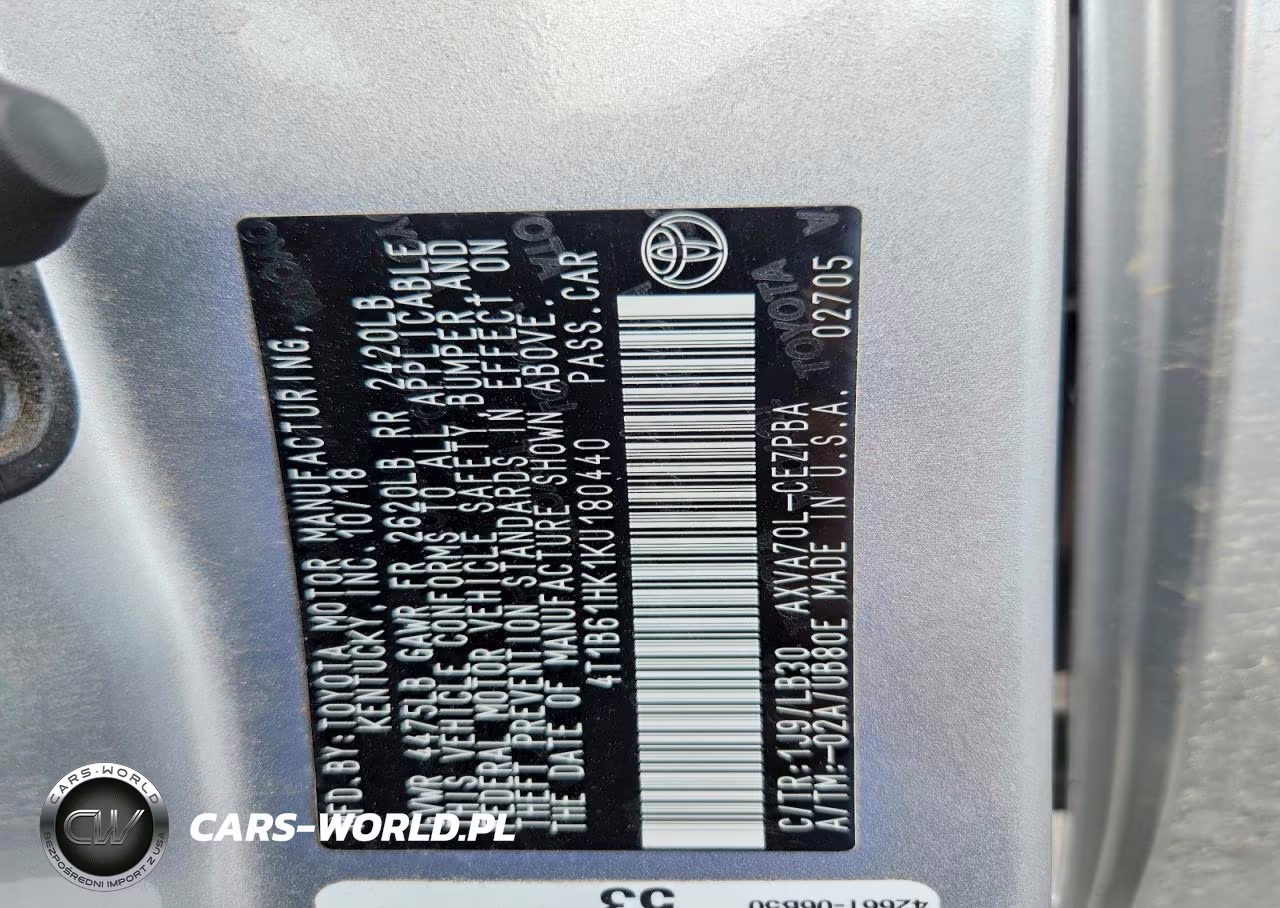 2019 Toyota Camry Xse VIN:4T1B61HK1KU180440 - 12