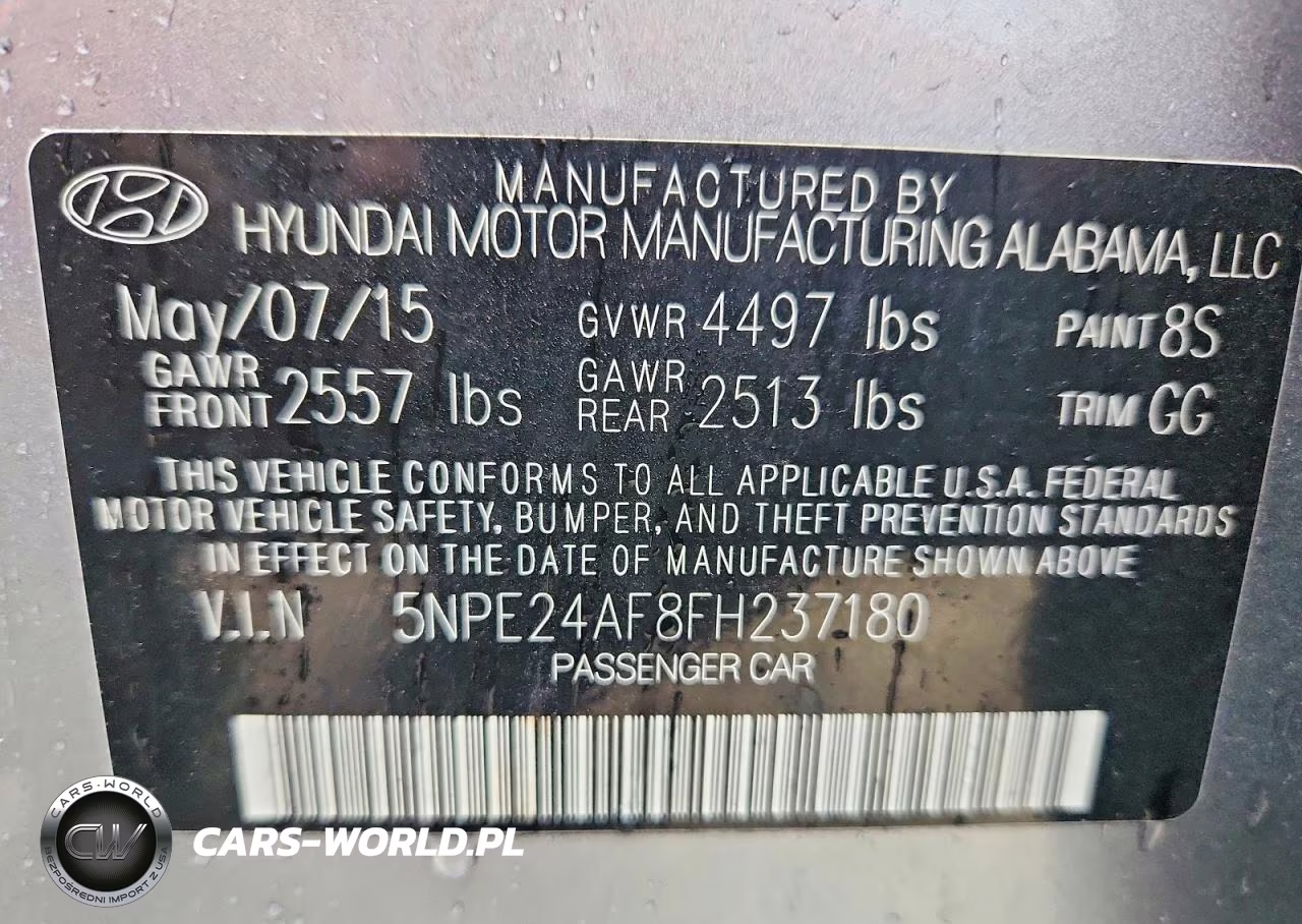 2015 Hyundai Sonata Se VIN:5NPE24AF8FH237180 - 13