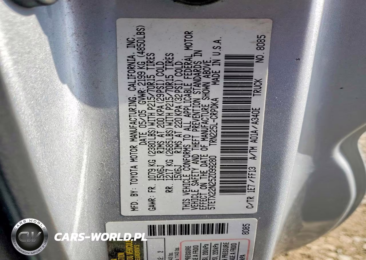 2005 Toyota Tacoma Access Cab VIN:5TETX22N25Z099280 - 12