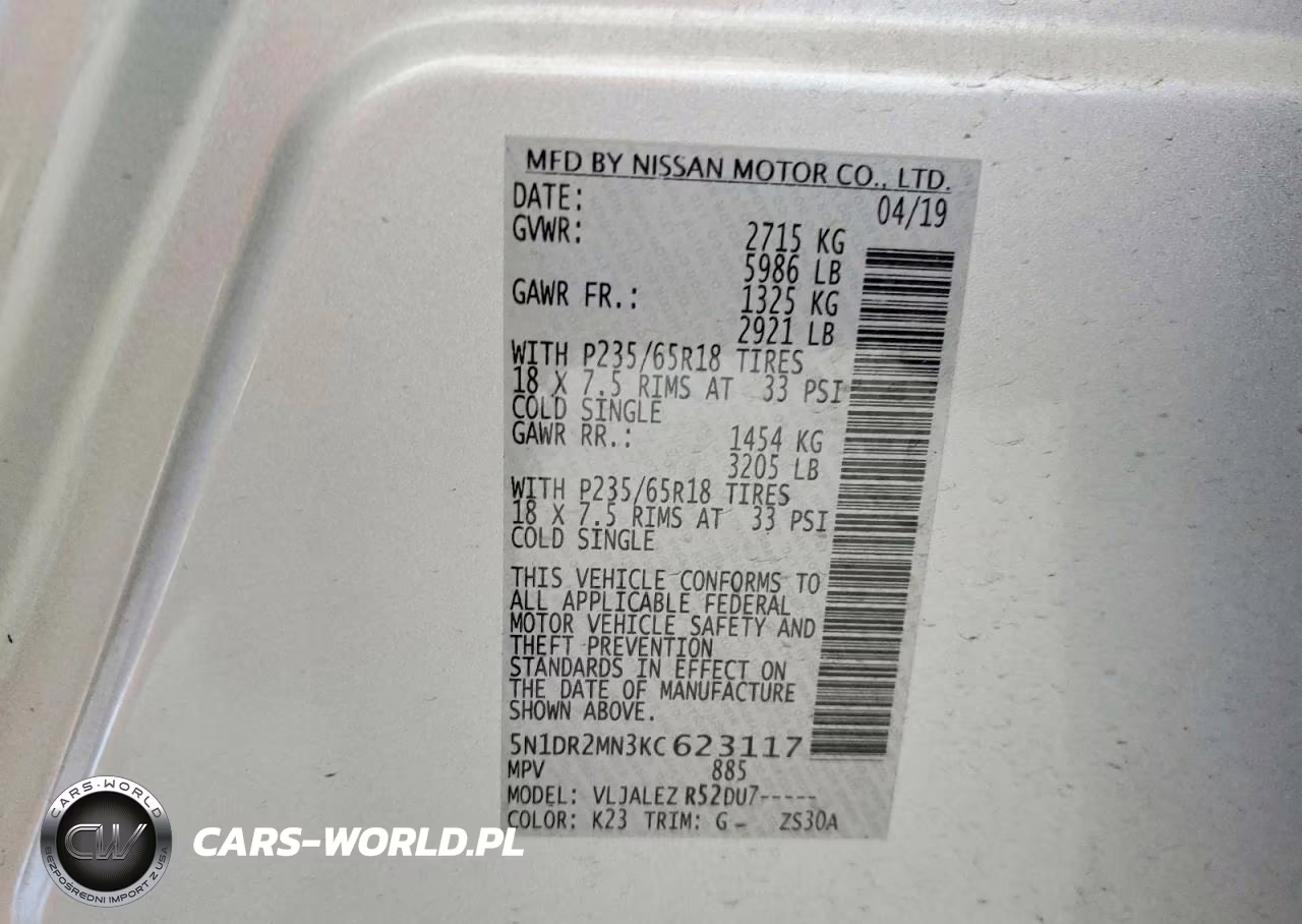 2019 Nissan Pathfinder Sv VIN:5N1DR2MN3KC623117 - 13