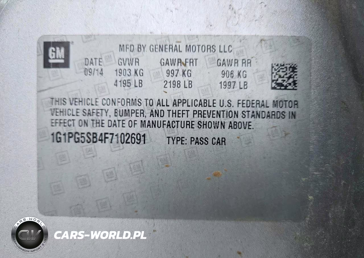 2015 Chevrolet Cruze Ltz VIN:1G1PG5SB4F7102691 - 12
