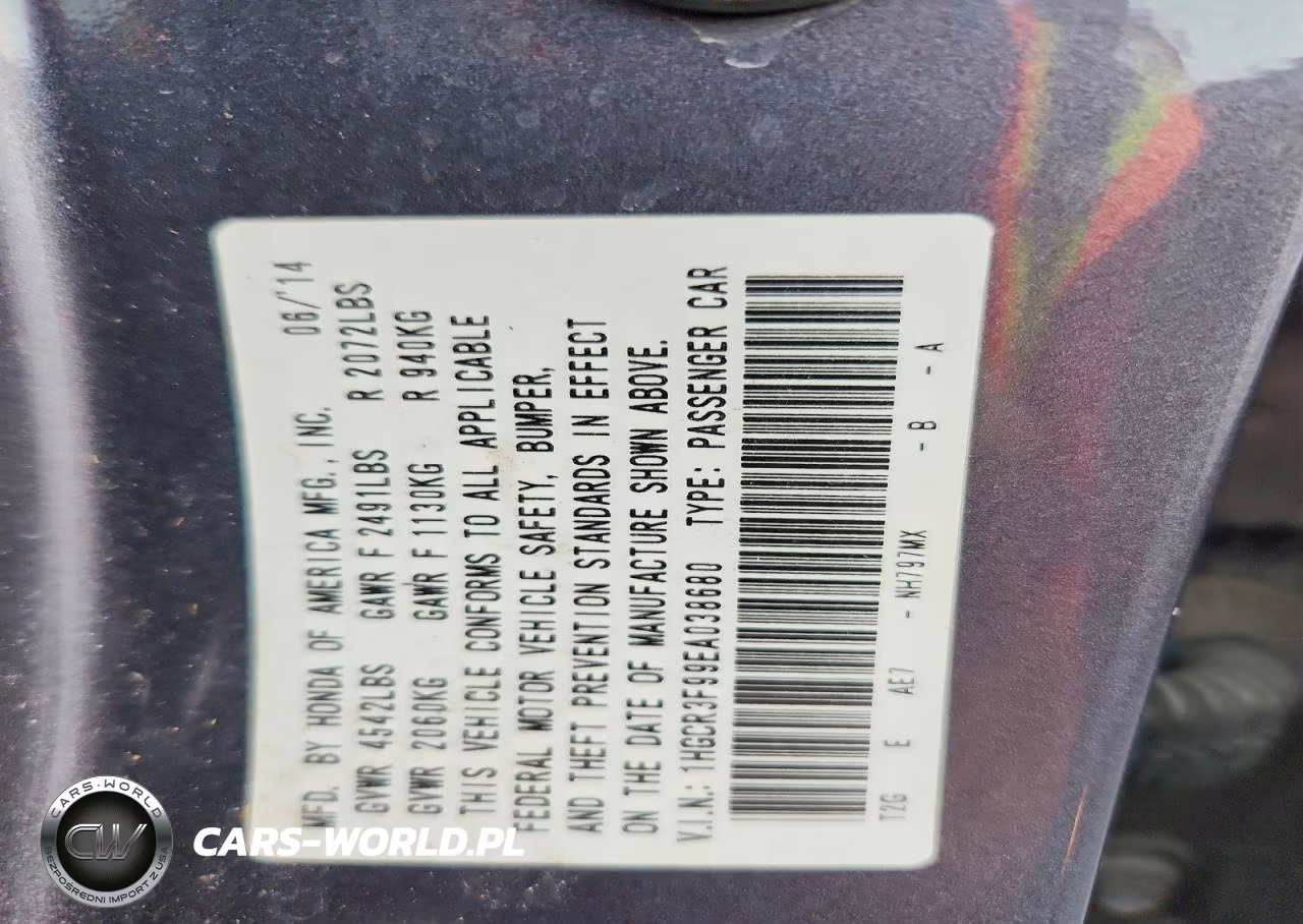 2014 Honda Accord Touring VIN:1HGCR3F99EA038680 - 12