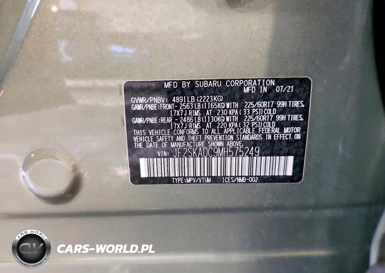 2021 Subaru Forester VIN:JF2SKADC9MH575249 - 13