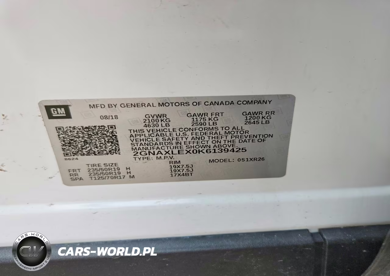 2019 Chevrolet Equinox Lt VIN:2GNAXLEX0K6139425 - 12