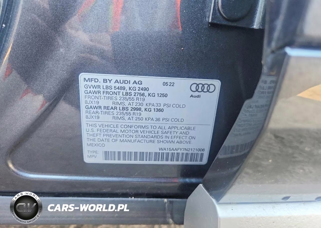 2022 Audi Q5 Sportback Prm Pls 45 VIN:WA15AAFY7N2121006 - 13