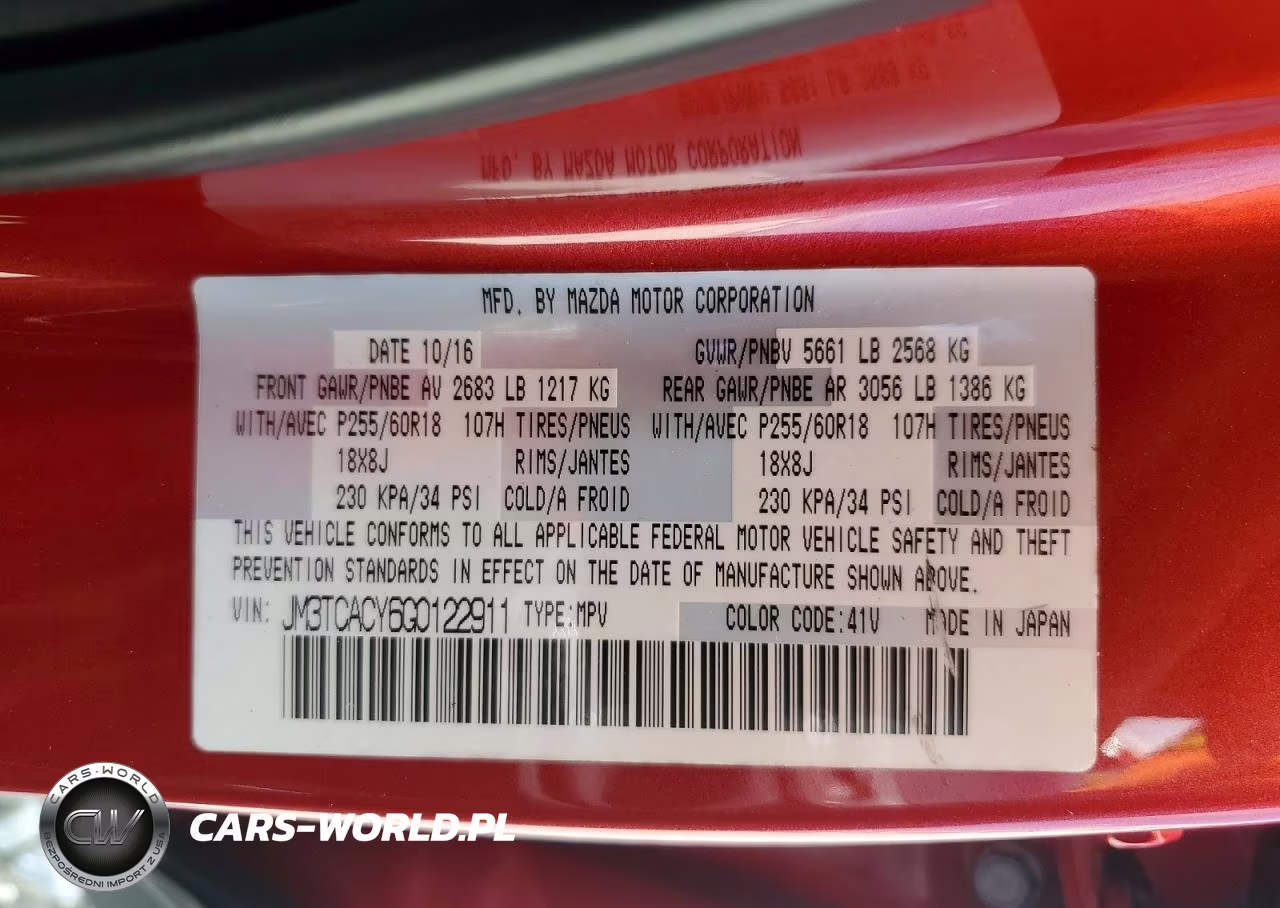2016 Mazda Cx-9 Touring VIN:JM3TCACY6G0122911 - 13
