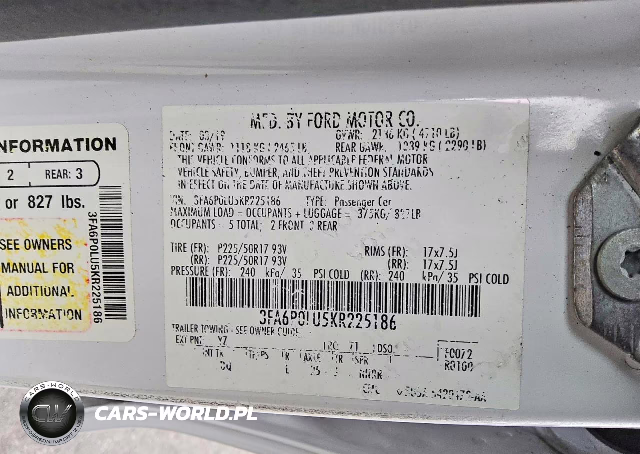 2019 Ford Fusion Se VIN:3FA6P0LU5KR225186 - 12