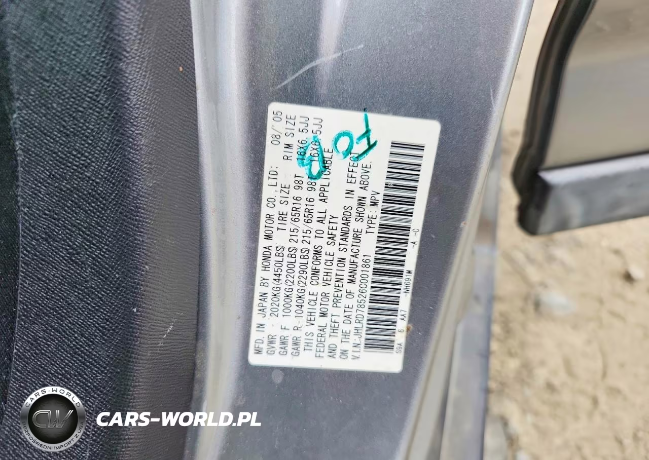 2006 Honda Cr-V Lx VIN:JHLRD78526C001861 - 13