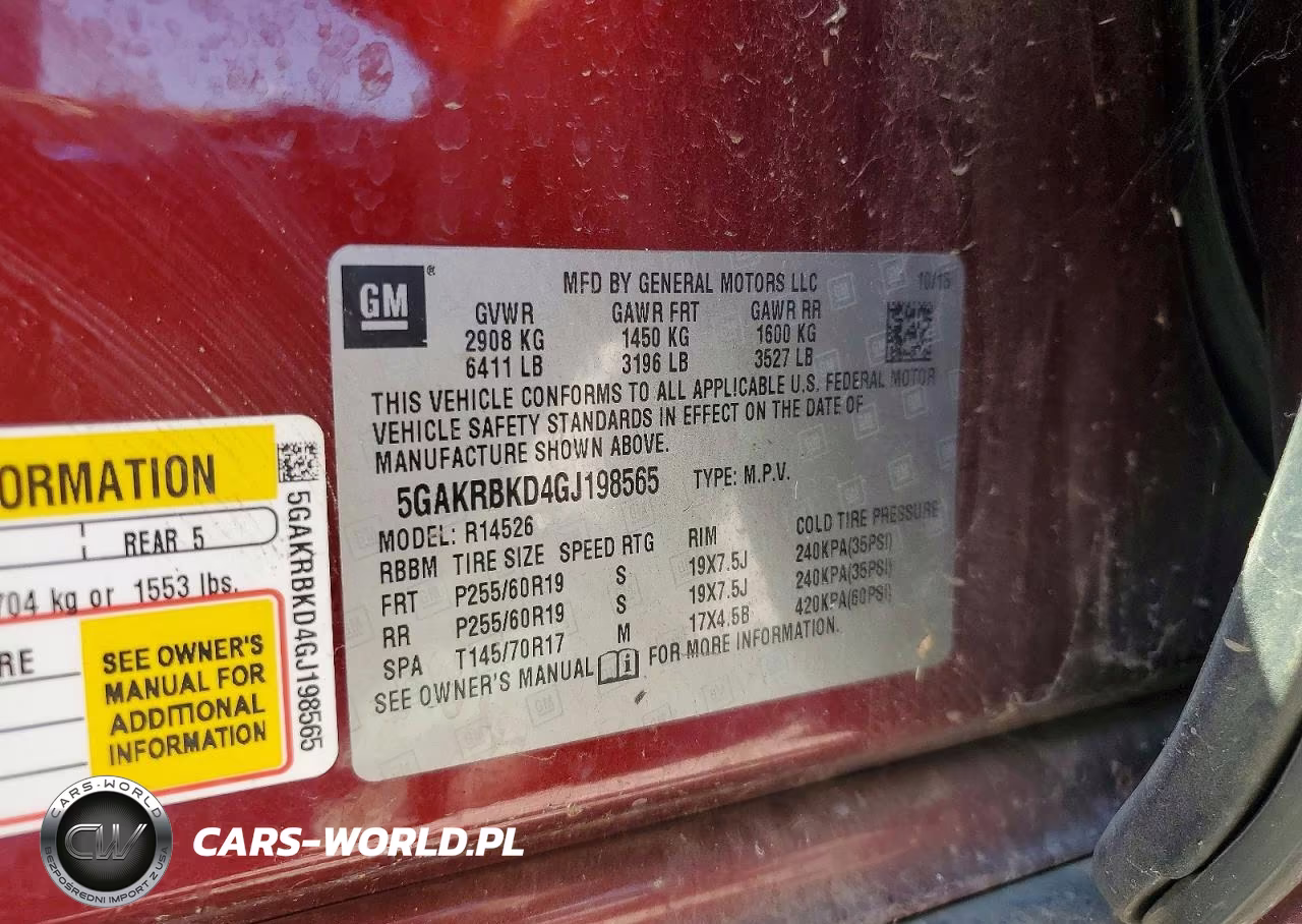 2016 Buick Enclave VIN:5GAKRBKD4GJ198565 - 13