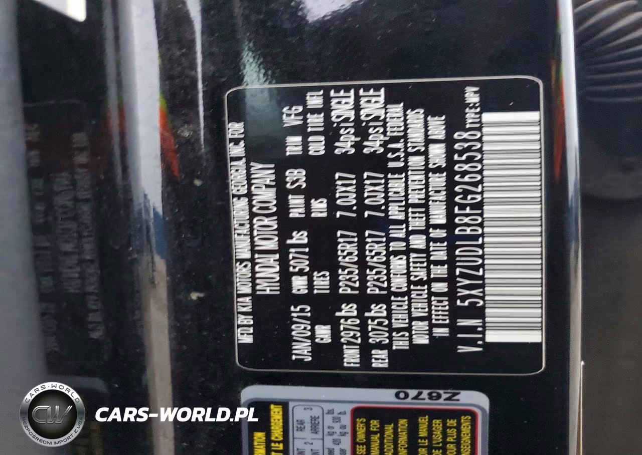 2015 Hyundai Santa Fe Sport 2.4L VIN:5XYZUDLB8FG268538 - 13
