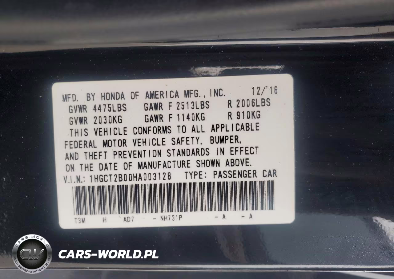 2017 Honda Accord Touring VIN:1HGCT2B00HA003128 - 12