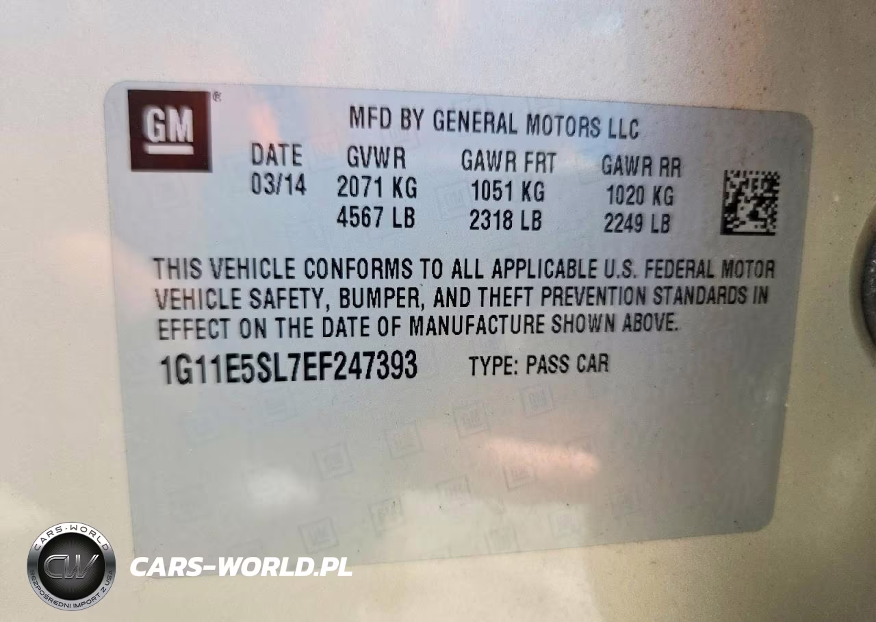 2014 Chevrolet Malibu 2Lt VIN:1G11E5SL7EF247393 - 12