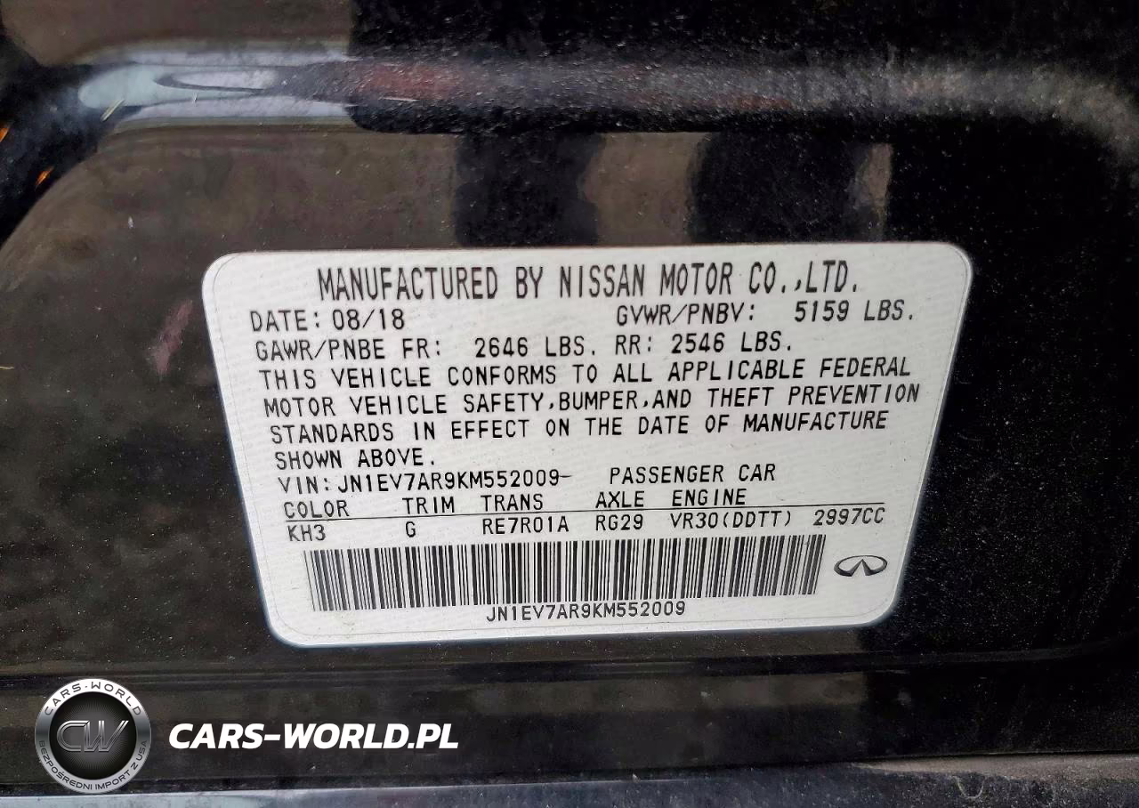 2019 Infiniti Q50 3.0T Luxe VIN:JN1EV7AR9KM552009 - 12