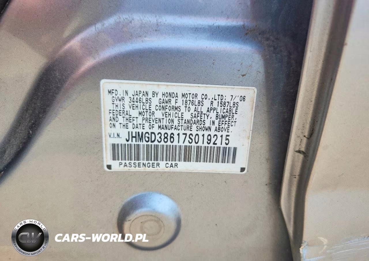 2007 Honda Fit S VIN:JHMGD38617S019215 - 12
