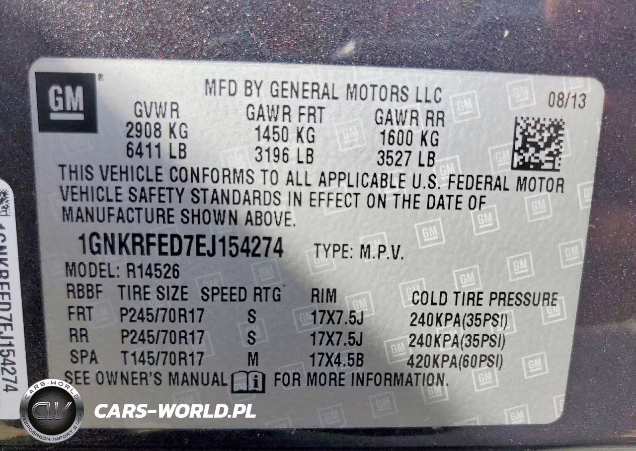 2014 Chevrolet Traverse Ls VIN:1GNKRFED7EJ154274 - 13