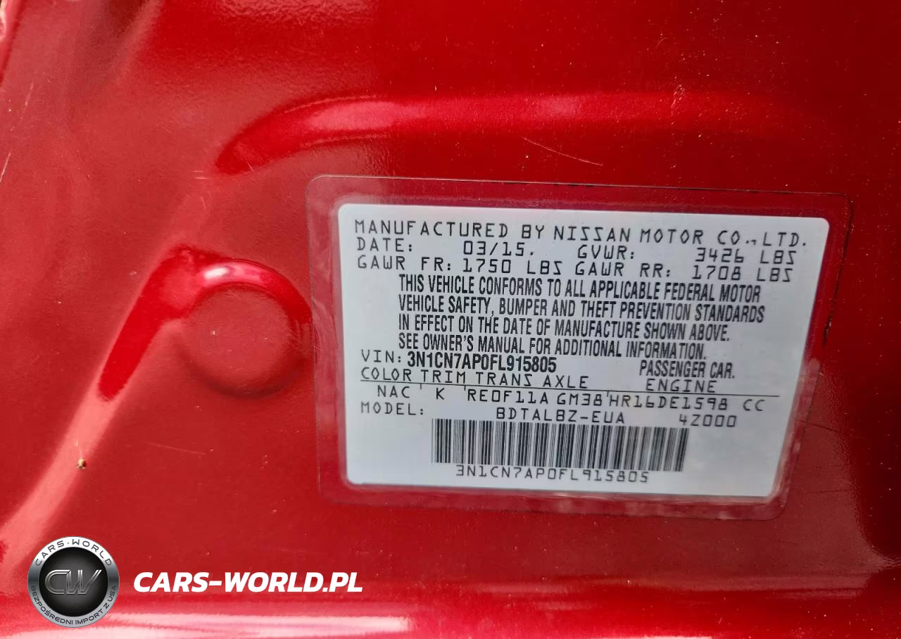 2015 Nissan Versa 1.6 Sv VIN:3N1CN7AP0FL915805 - 12
