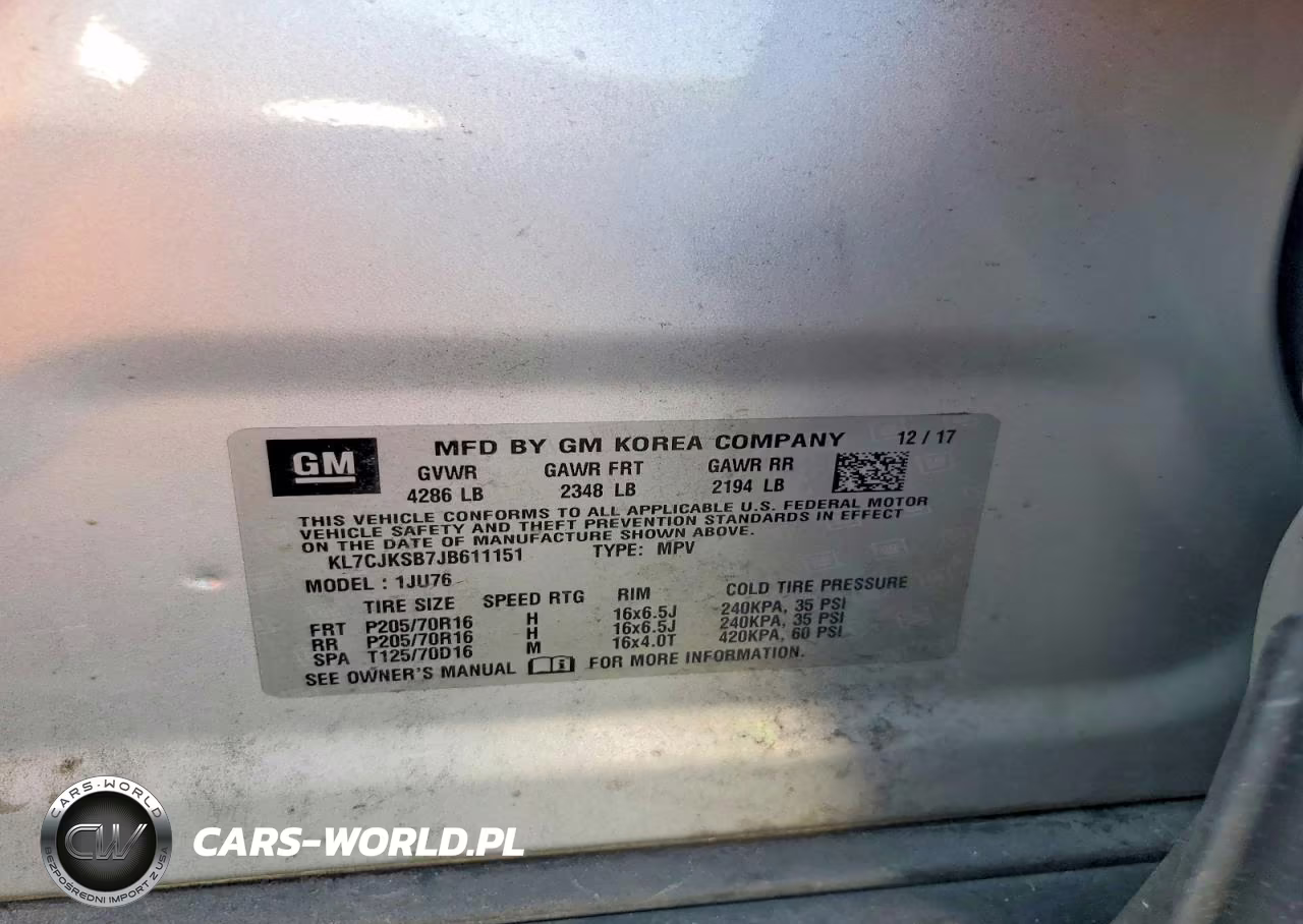 2018 Chevrolet Trax Ls VIN:KL7CJKSB7JB611151 - 13