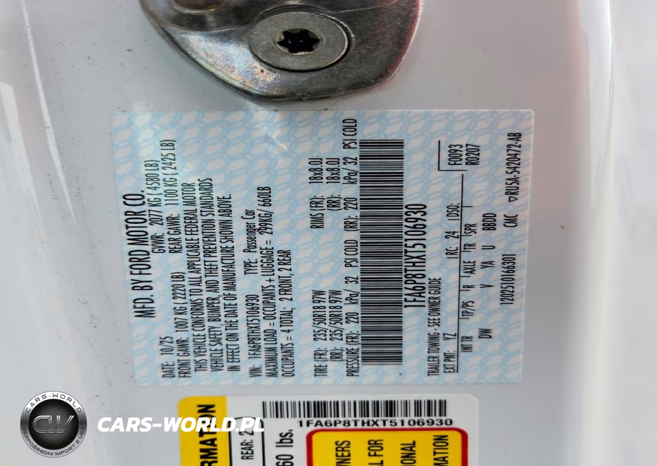 2026 Ford Mustang VIN:1FA6P8THXT5106930 - 13