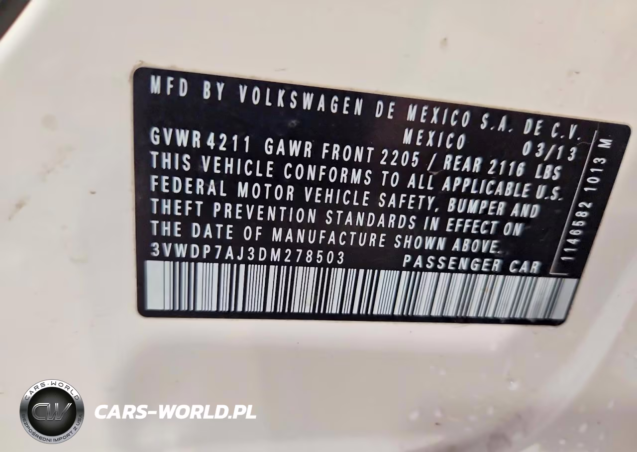 2013 Volkswagen Jetta Se VIN:3VWDP7AJ3DM278503 - 12