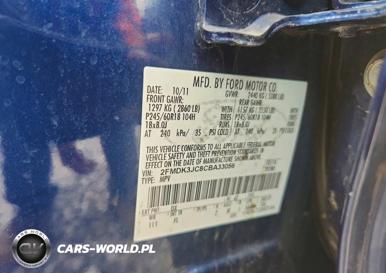 2012 Ford Edge Sel VIN:2FMDK3JC8CBA33056 - 13