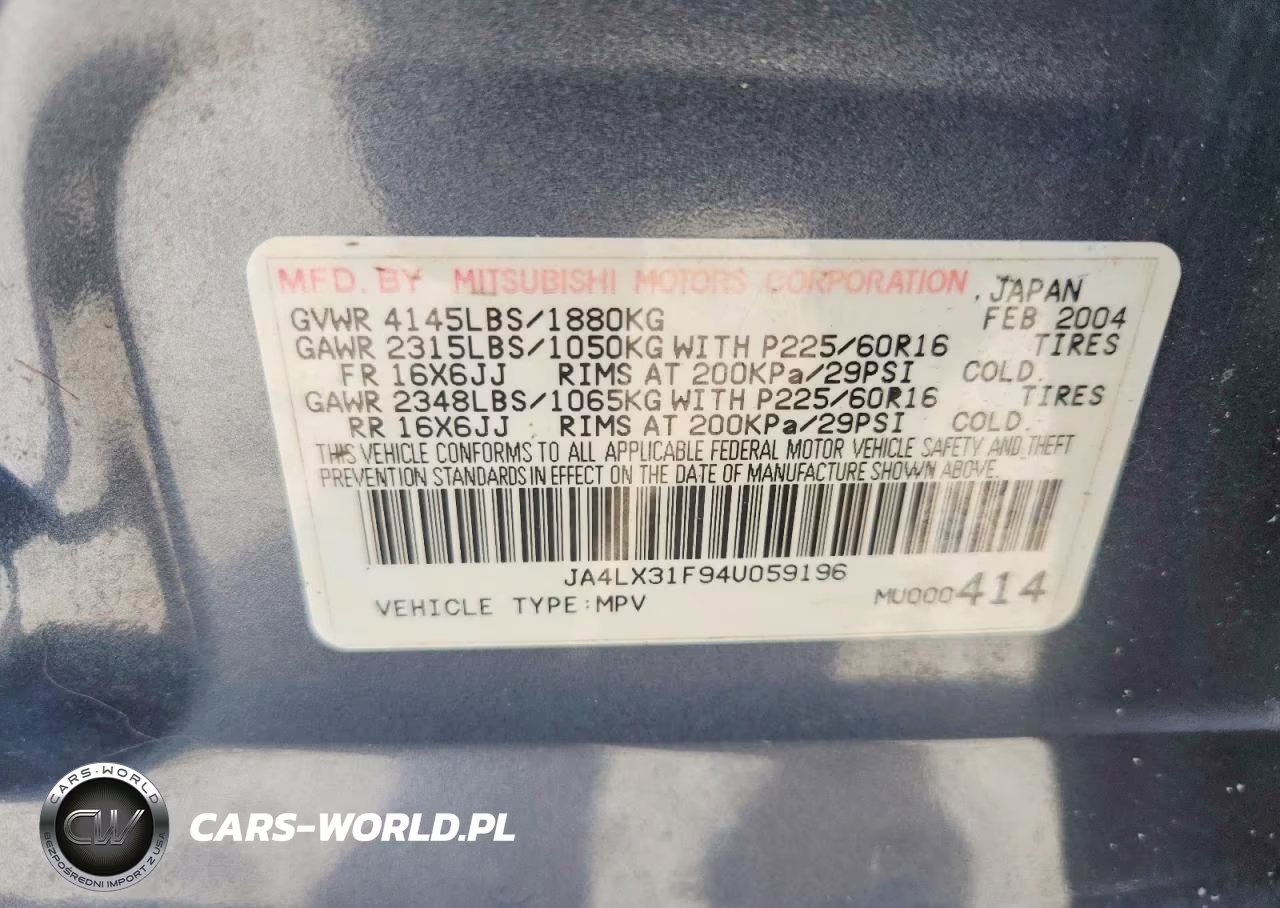 2004 Mitsubishi Outlander Ls VIN:JA4LX31F94U059196 - 14