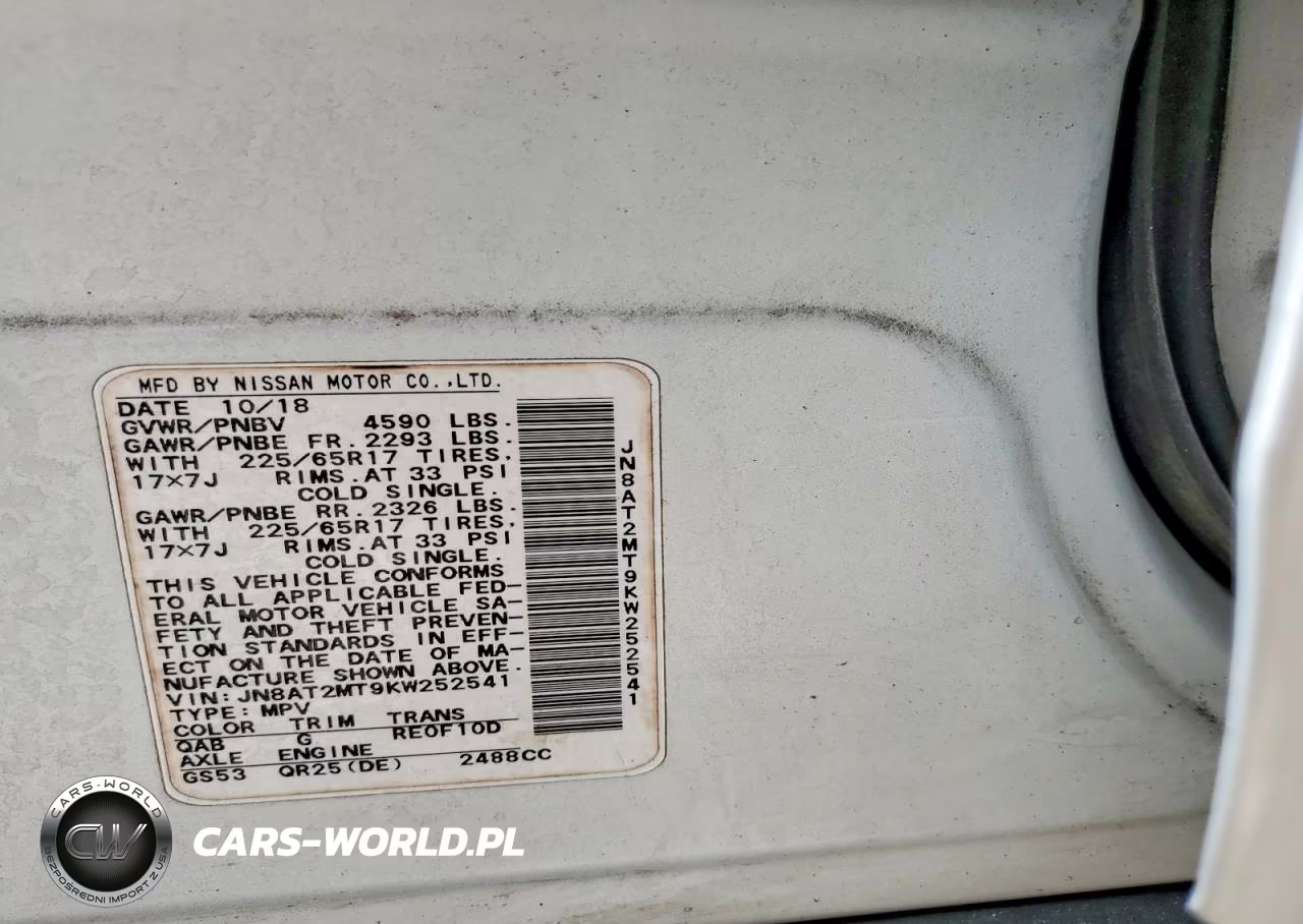 2019 Nissan Rogue Sv VIN:JN8AT2MT9KW252541 - 14