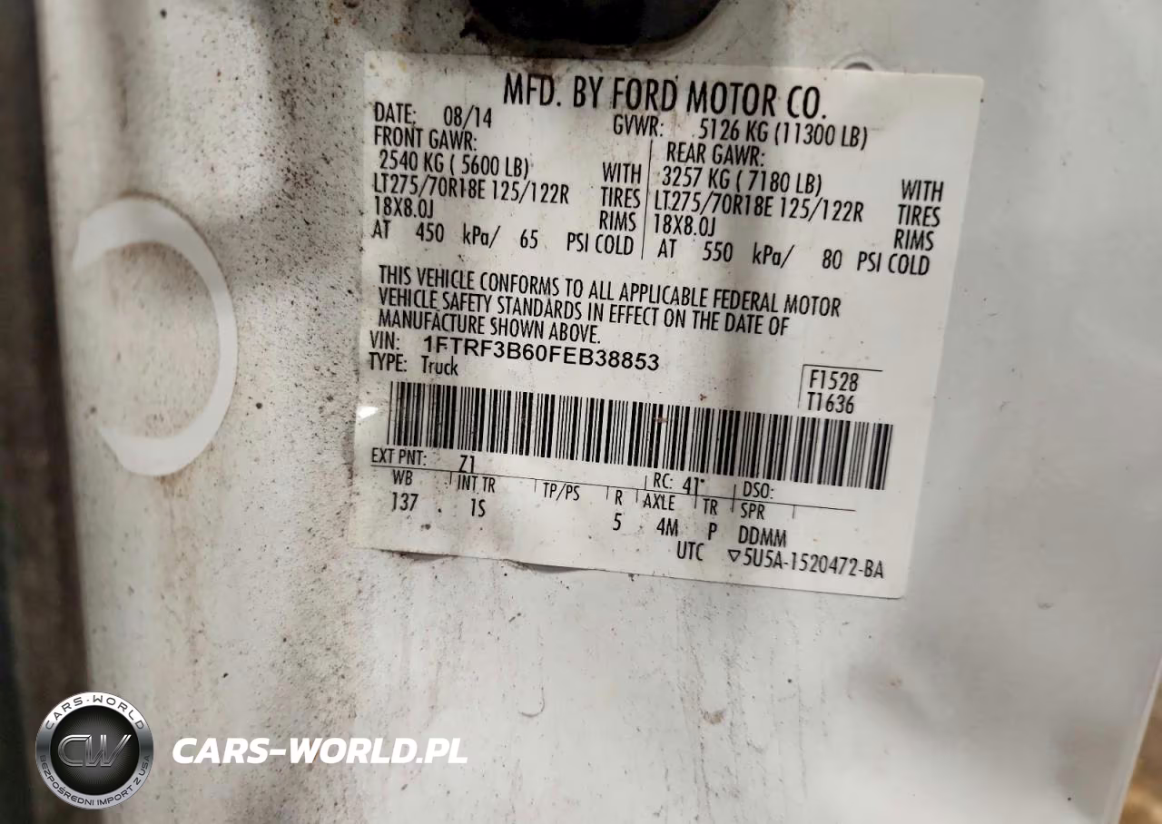 2015 Ford F350 Super Duty VIN:1FTRF3B60FEB38853 - 12