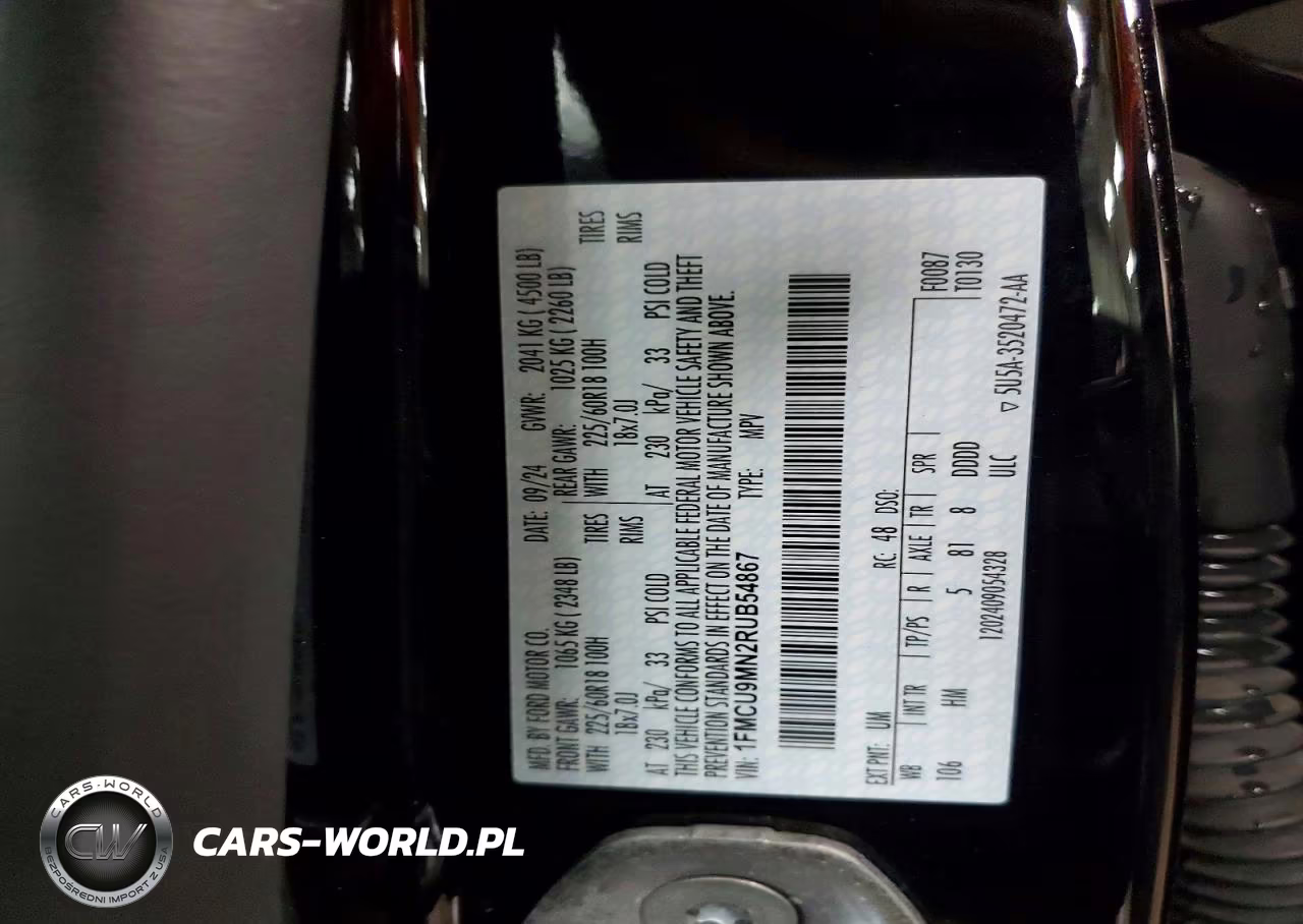 2024 Ford Escape St Line VIN:1FMCU9MN2RUB54867 - 13