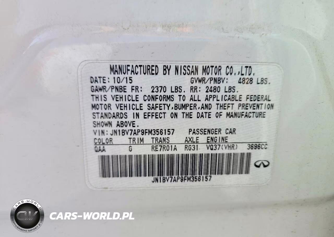 2015 Infiniti Q50 Premium VIN:JN1BV7AP9FM356157 - 12