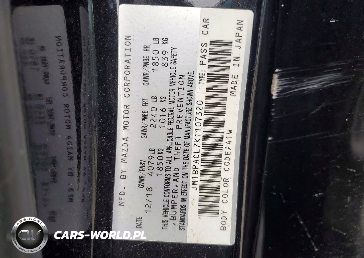 2019 Mazda 3 Preferred Plus VIN:JM1BPACL7K1107320 - 12