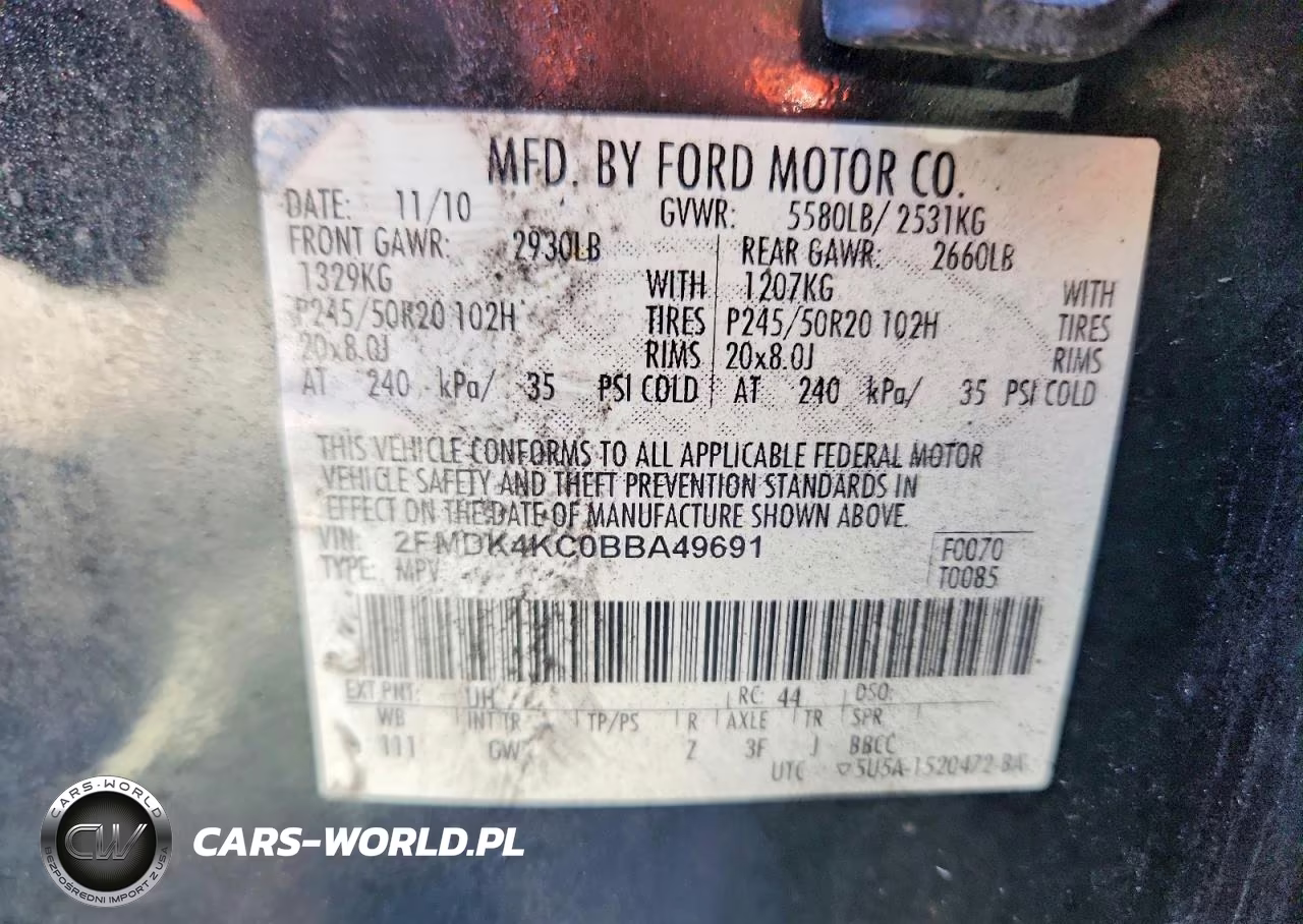 2011 Ford Edge Limited VIN:2FMDK4KC0BBA49691 - 13