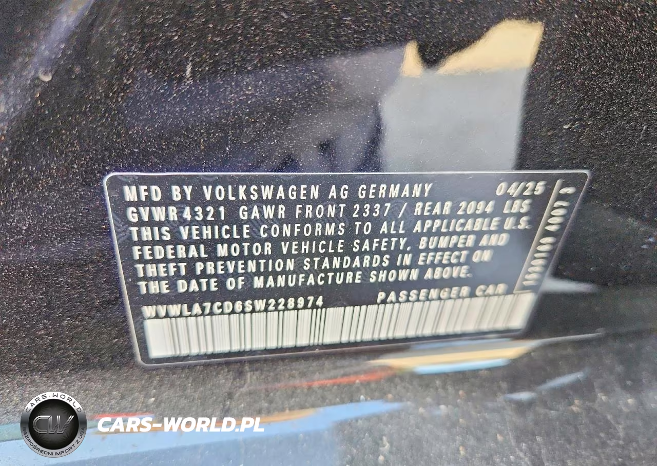 2025 Volkswagen Gti S VIN:WVWLA7CD6SW228974 - 13