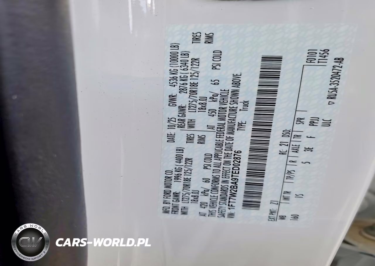 2026 Ford F250 Super Duty VIN:1FT7W2BA9TED02876 - 12