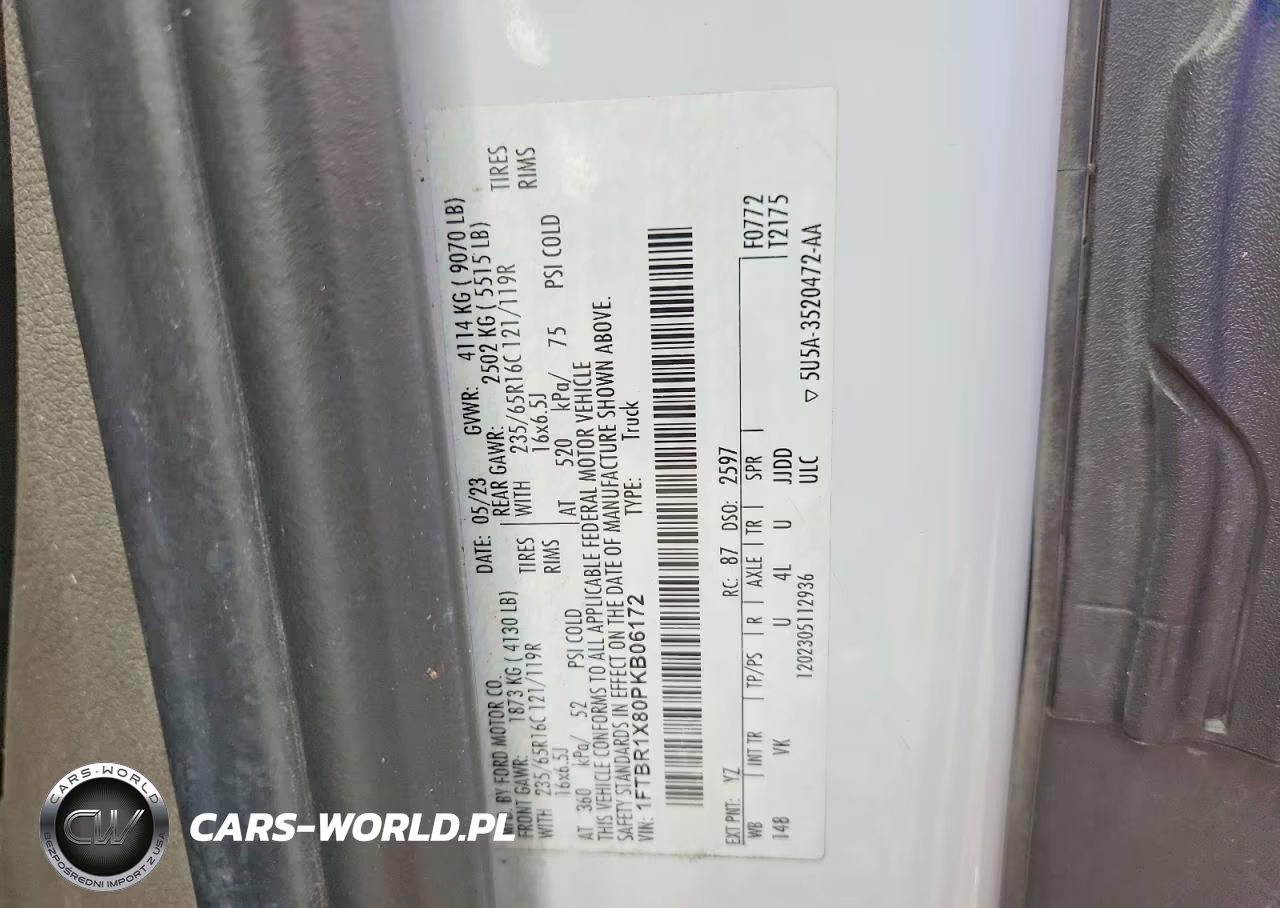 2023 Ford Transit T- - Delivery Van VIN:1FTBR1X80PKB06172 - 13