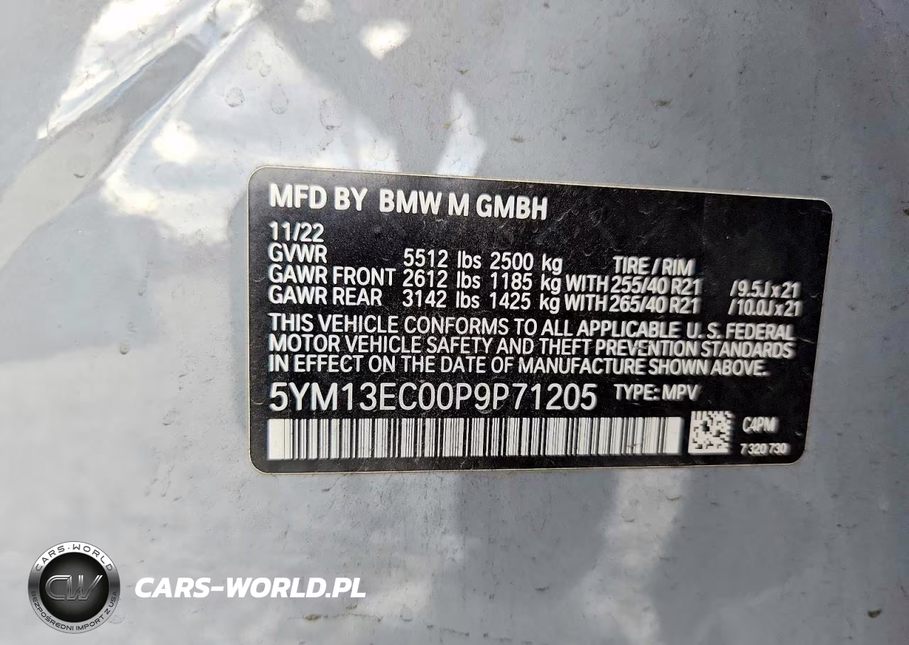 2023 BMW X3 M VIN:5YM13EC00P9P71205 - 13