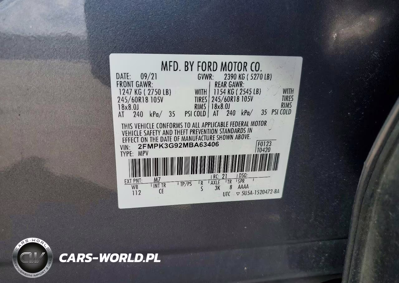 2021 Ford Edge Se VIN:2FMPK3G92MBA63406 - 13