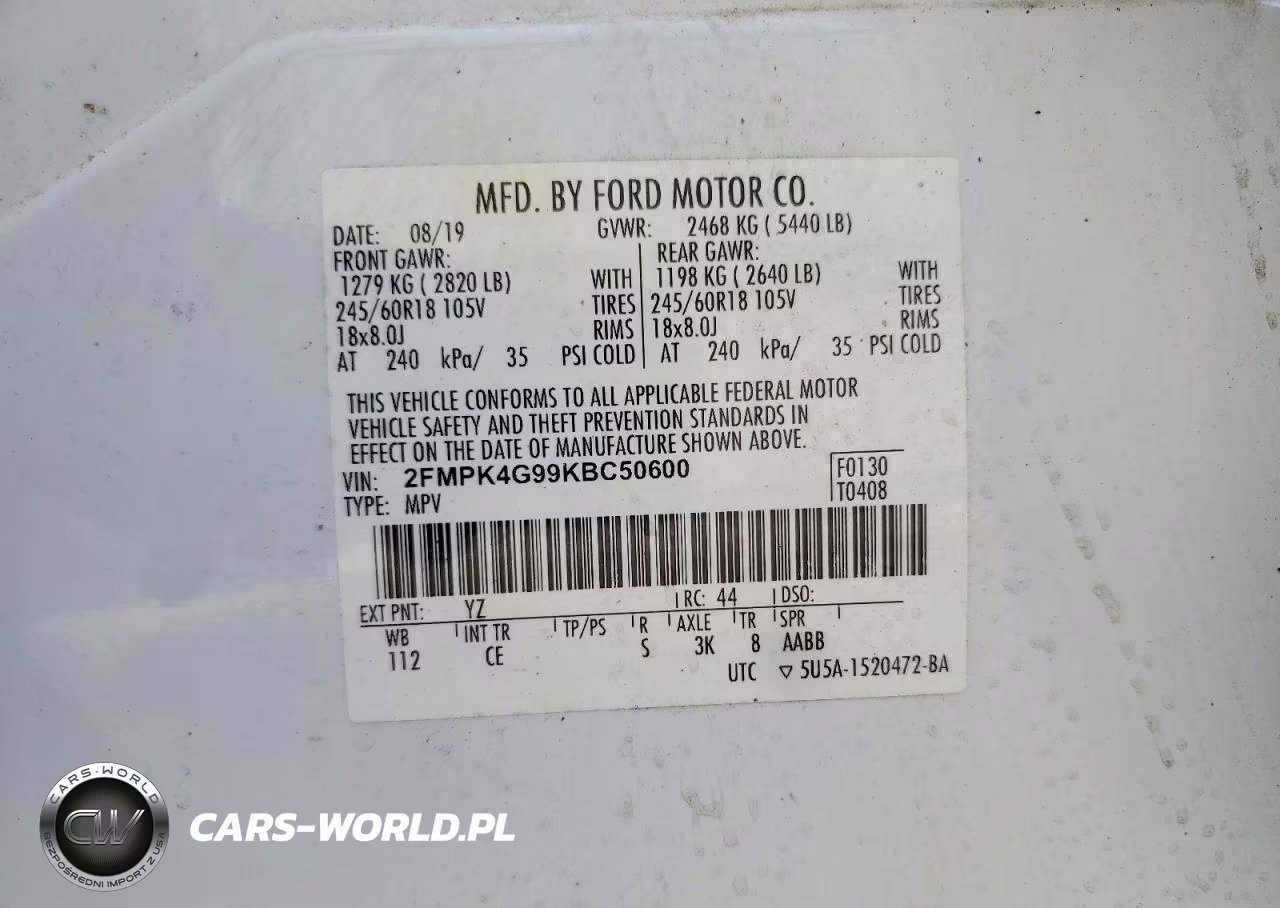 2019 Ford Edge Se VIN:2FMPK4G99KBC50600 - 13