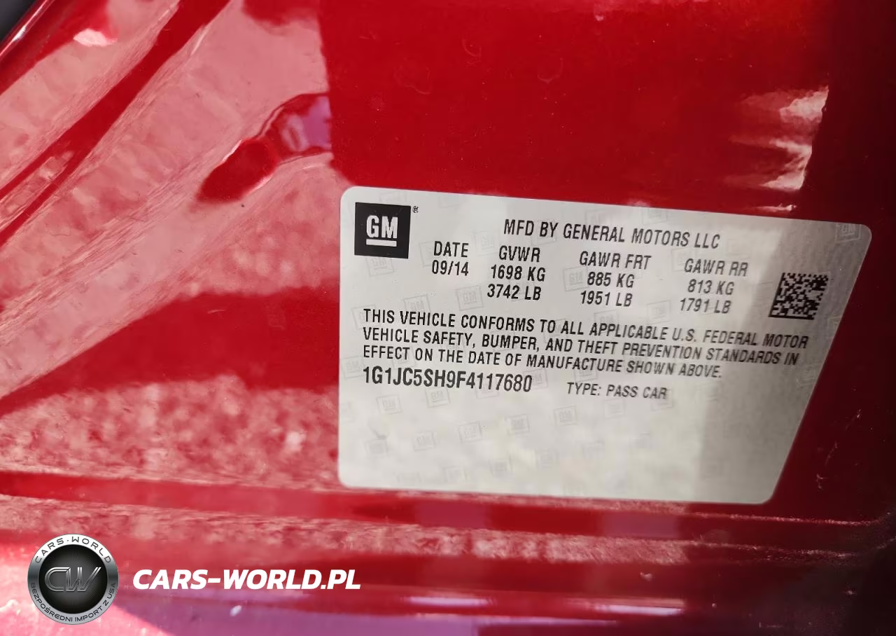 2015 Chevrolet Sonic Lt VIN:1G1JC5SH9F4117680 - 12