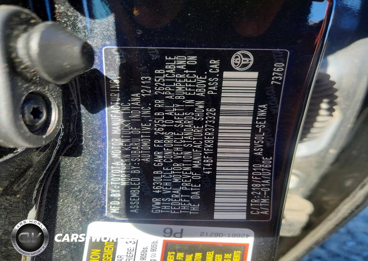2014 Toyota Camry Le VIN:4T4BF1FK8ER373326 - 12