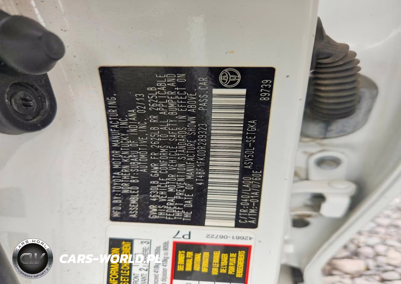 2013 Toyota Camry Xle VIN:4T4BF1FK0DR289323 - 12