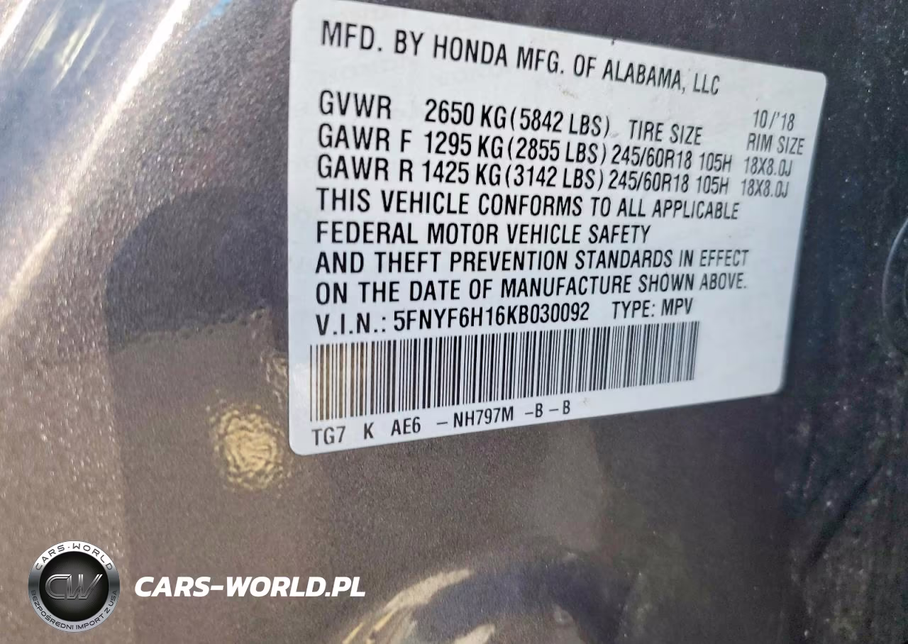 2019 Honda Pilot Lx VIN:5FNYF6H16KB030092 - 12
