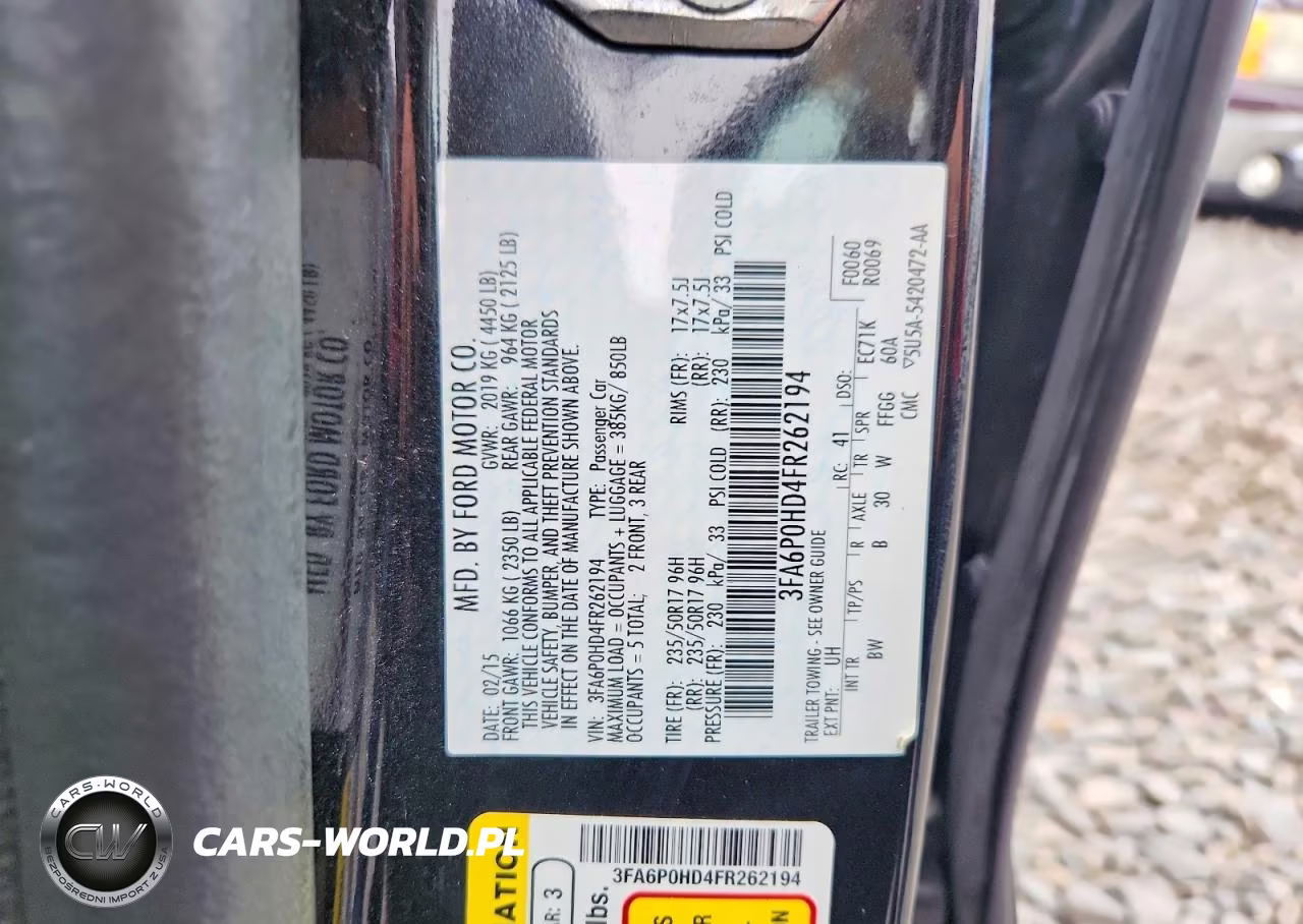 2015 Ford Fusion Se VIN:3FA6P0HD4FR262194 - 12